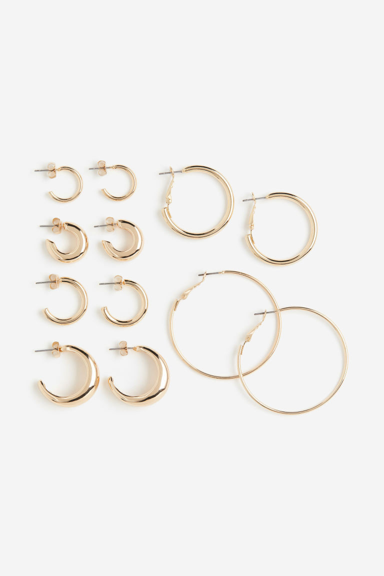 H & M - 6 Pairs Hoop Earrings - Gold | H&M (US + CA)