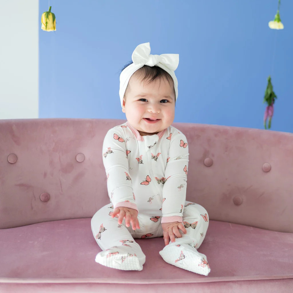 Zippered Footie in Butterfly | Kyte Baby
