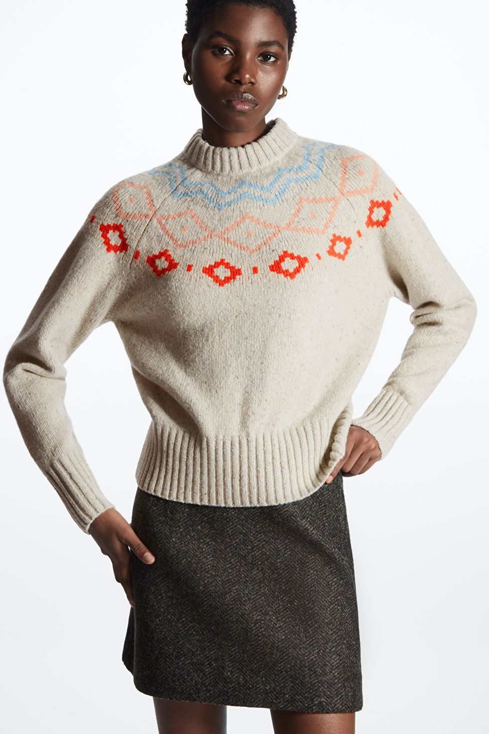 FAIR ISLE MERINO WOOL SWEATER - BEIGE - Jumpers - Christmas Sweater Outfit - Winter Outfit | COS (US)