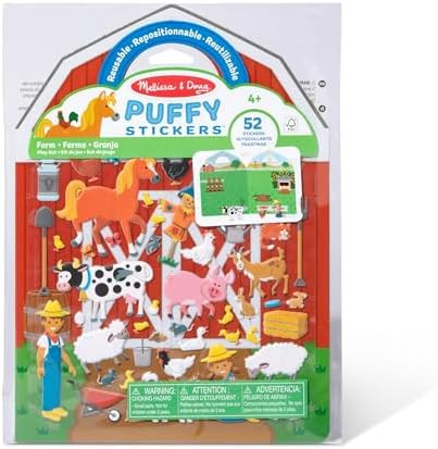 Melissa & Doug Puffy Sticker Play Set – On The Farm, 52 Reusable Stickers with 2 Fold-Out Scene... | Amazon (US)