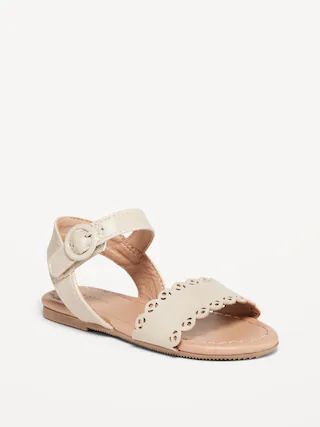 Faux-Leather Scallop-Trim Sandals for Toddler Girls | Old Navy (US)