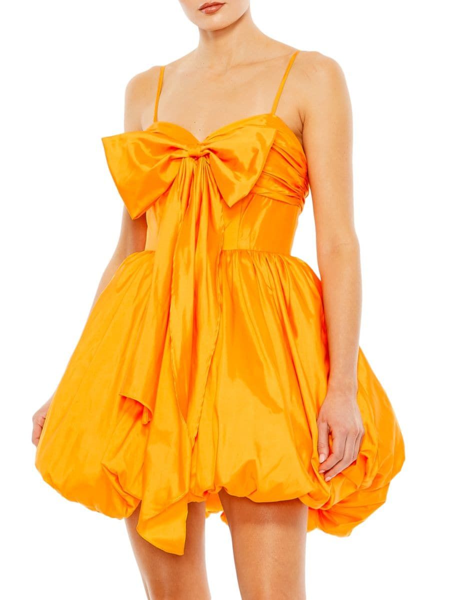 Bow-Front Balloon Minidress | Saks Fifth Avenue