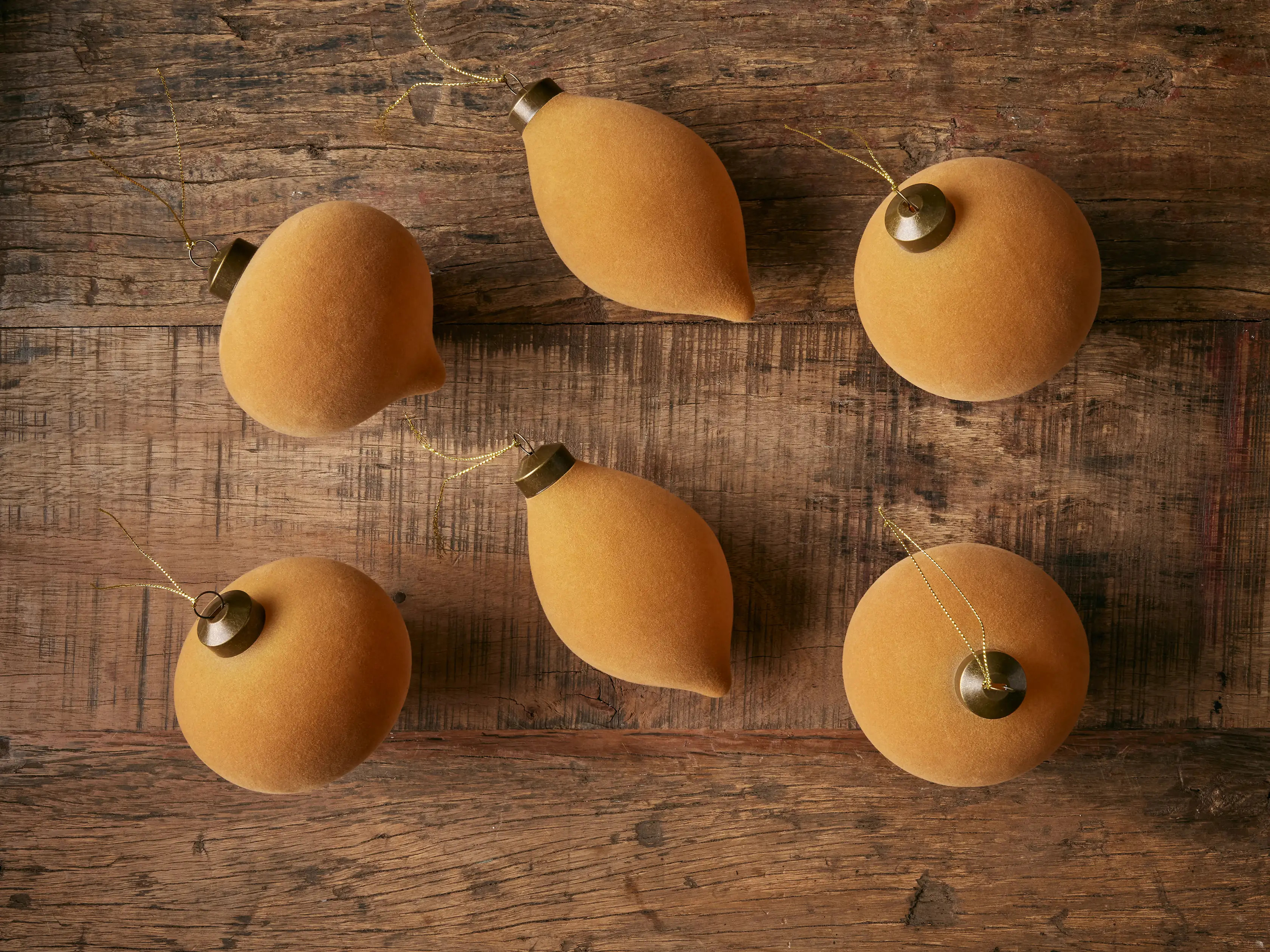 Flocked Ornaments (Set of 6) | Arhaus