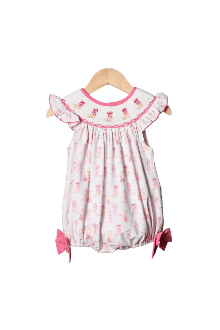 Smocked Cowgirl Boots Bubble | The Smocked Flamingo