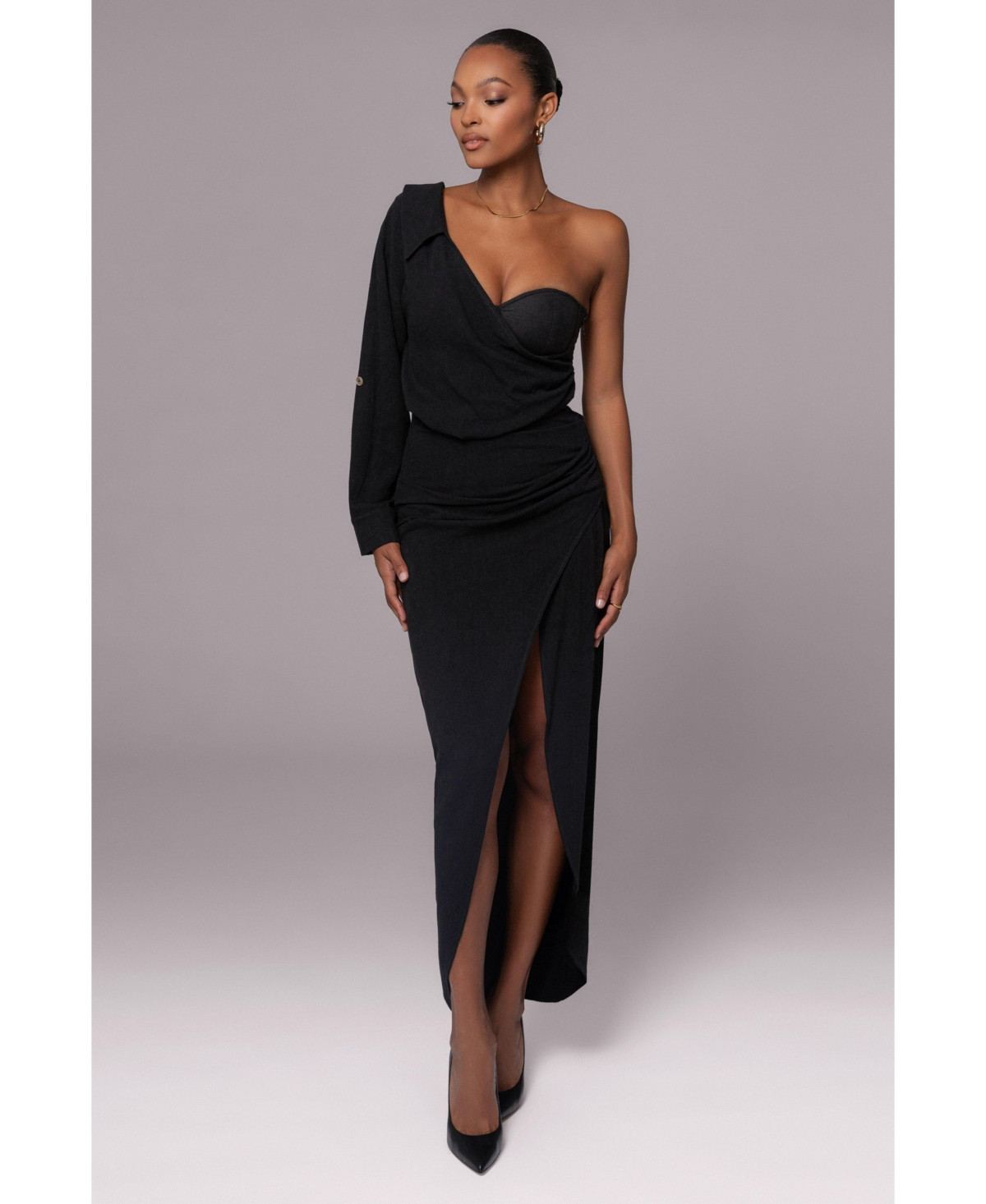 Jluxlabel Women's Evita Linen Draped Dress - Black | Macy's