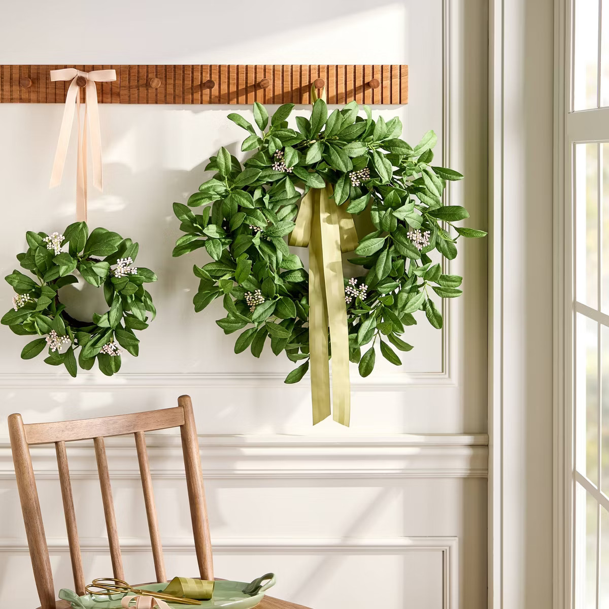 26" Seeded Green Leaf Wreath - Hearth & Hand™ with Magnolia | Target