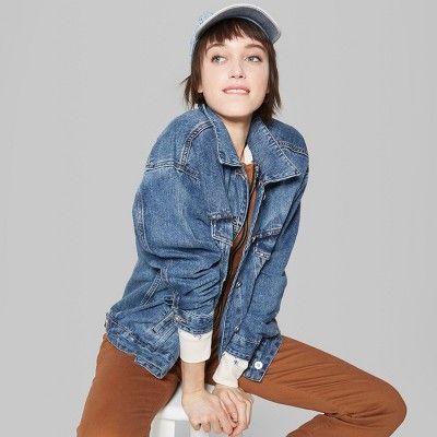 Women's Denim Trucker Jacket - Wild Fable™ Medium Wash | Target