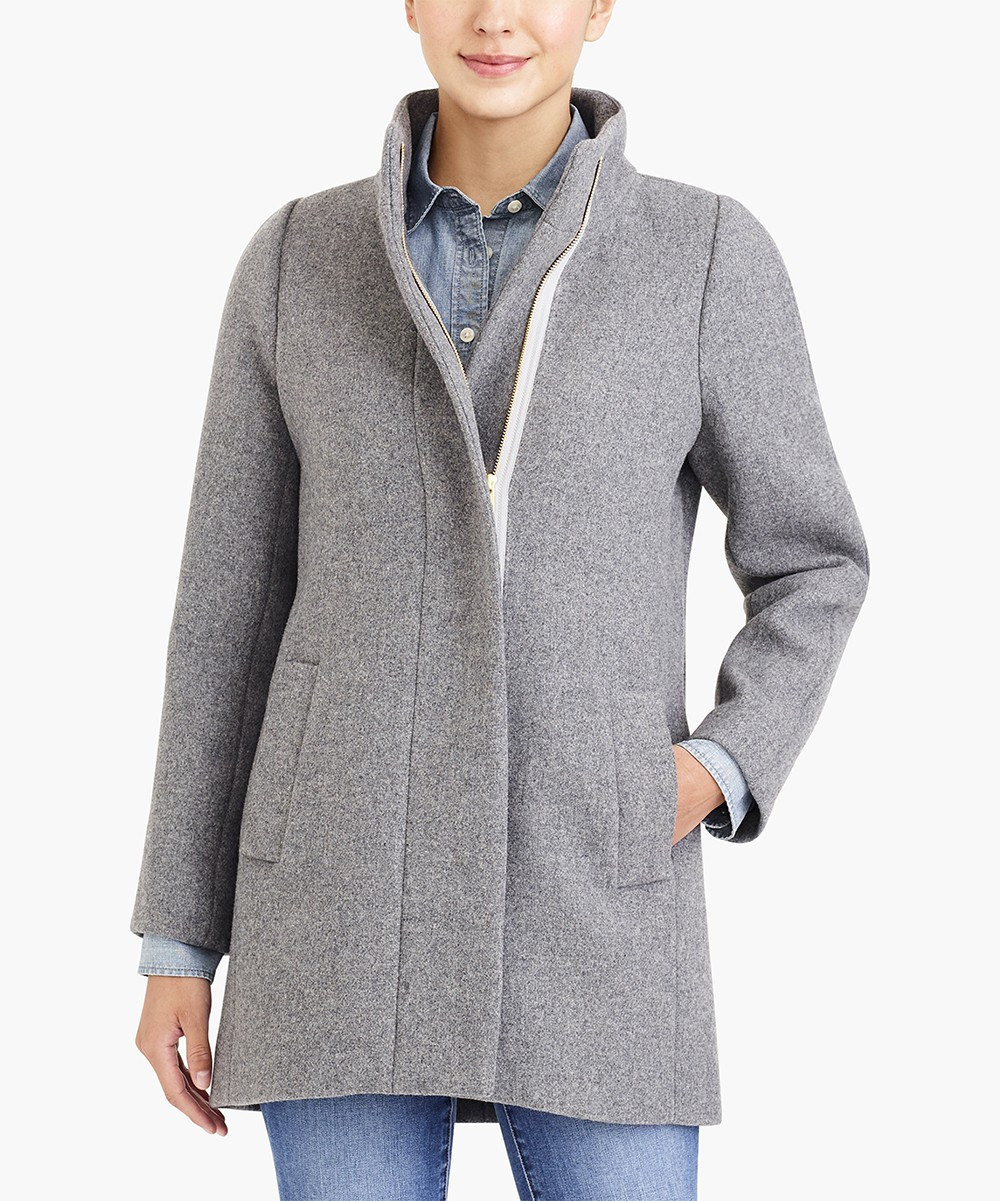 Heather Graphite City Wool-Blend Coat - Women | Zulily