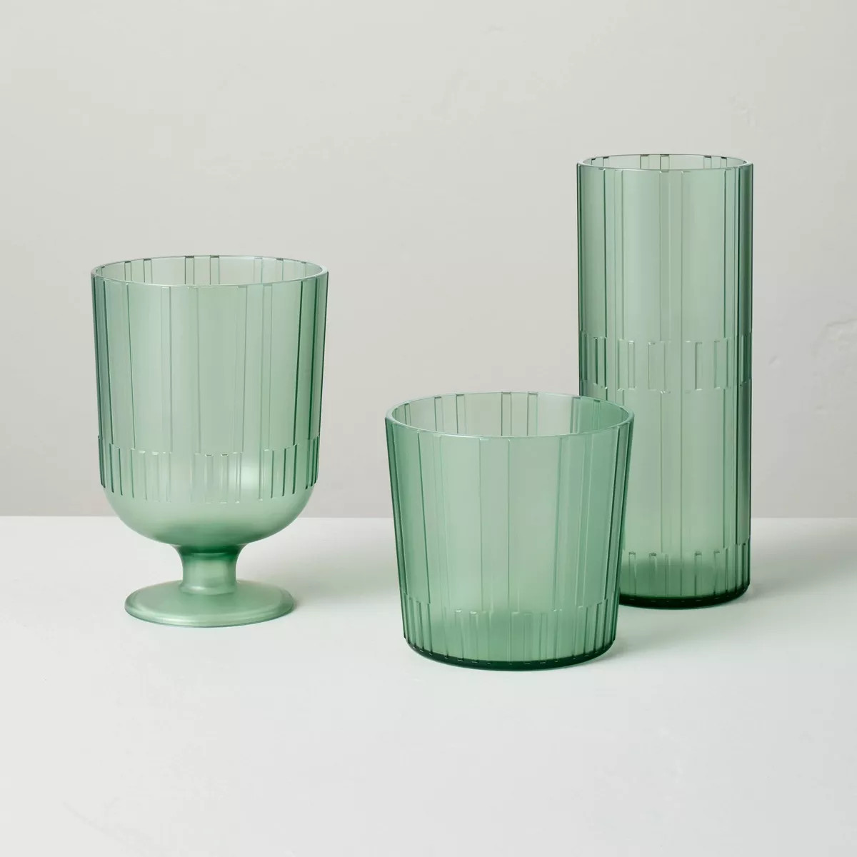 12.8oz Textured Tritan Plastic Short Tumbler Green - Hearth & Hand™ with Magnolia | Target