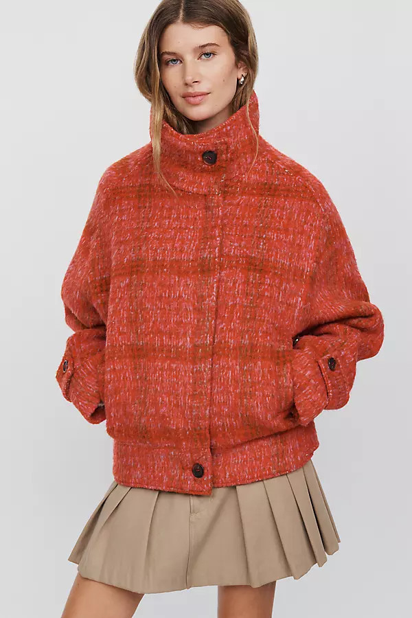Funnel-Neck Coat Jacket | Anthropologie (US)