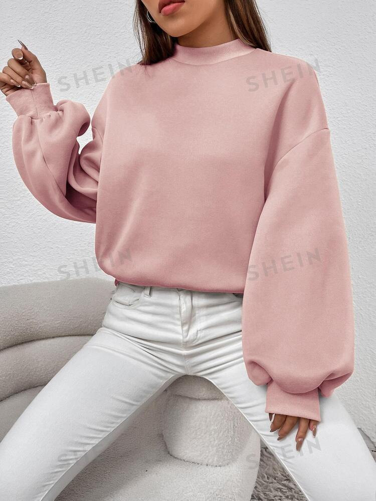 SHEIN EZwear Casual Eenkleurig Sweatshirt | SHEIN