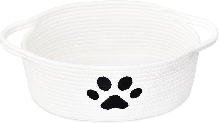Small Woven Basket with Handle, Cute Dog Paw Baskets for Gifts Empty, Decorative Rope Woven Stora... | Amazon (US)