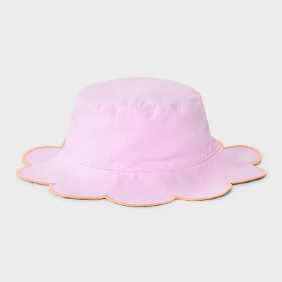 Toddler Girls' Reversible Scalloped Edge Bucket Hat - Cat & Jack™ Purple 2T-5T | Target