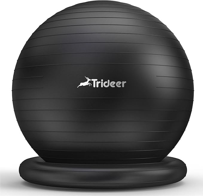 Trideer Ball Chair Yoga Ball Chair Exercise Ball Chair with Base for Home Office Desk, Stability ... | Amazon (US)
