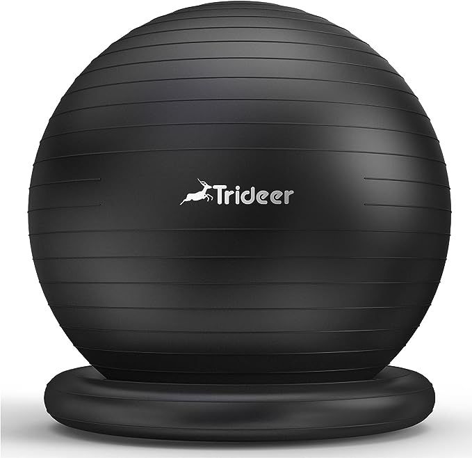 Trideer Ball Chair Yoga Ball Chair Exercise Ball Chair with Base for Home Office Desk, Stability ... | Amazon (US)