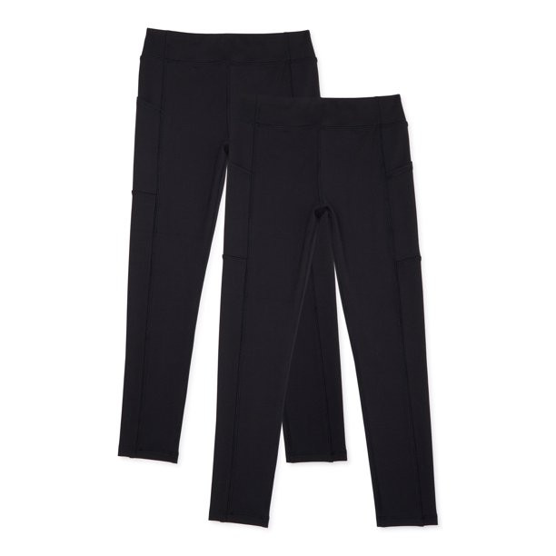 Athletic Works Girls Core Active Leggings, 2-Pack, Sizes 4-18 & Plus | Walmart (US)