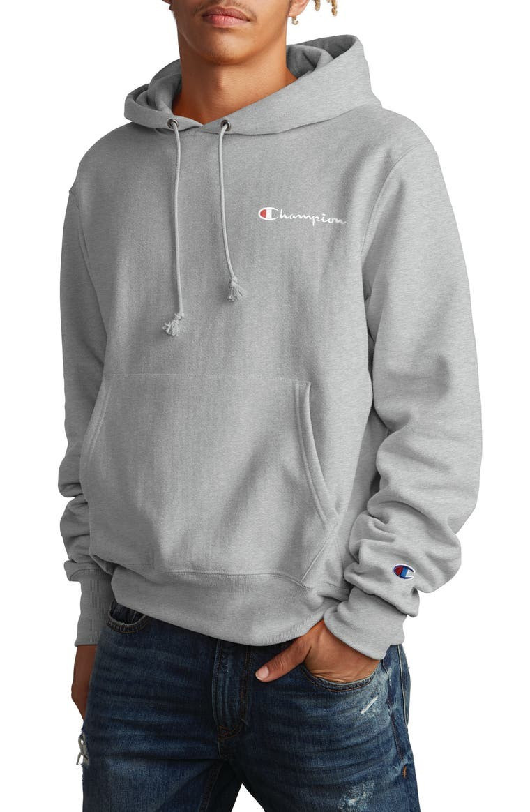 Reverse Weave® Script Chest Logo Hoodie | Nordstrom