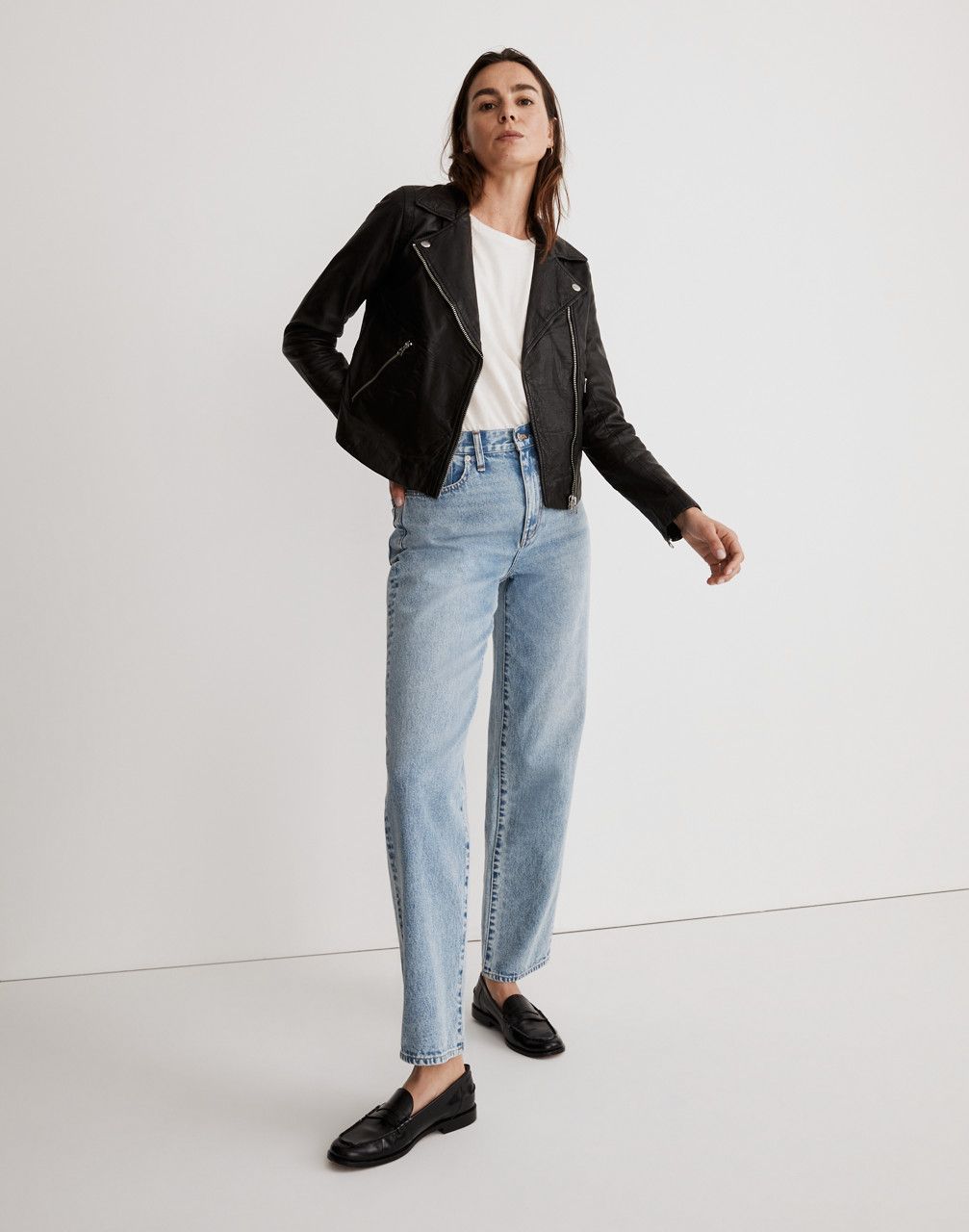 Washed Leather Motorcycle Jacket | Madewell