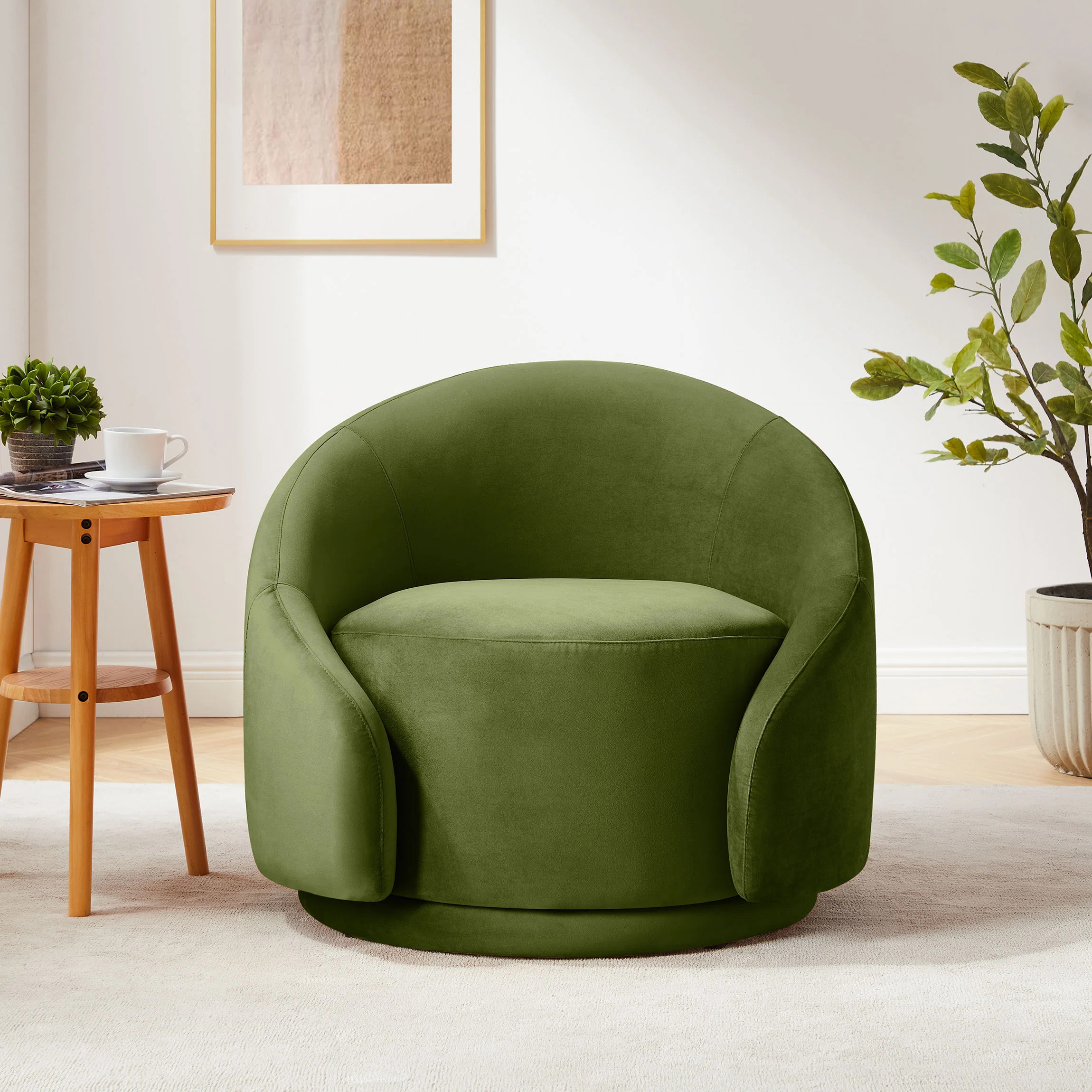 Frieson Upholstered Swivel Armchair | Wayfair North America