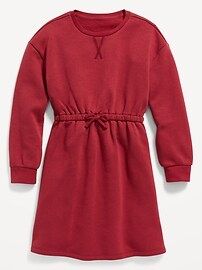 Long-Sleeve Cinched-Waist Sweatshirt Dress for Girls | Old Navy (US)