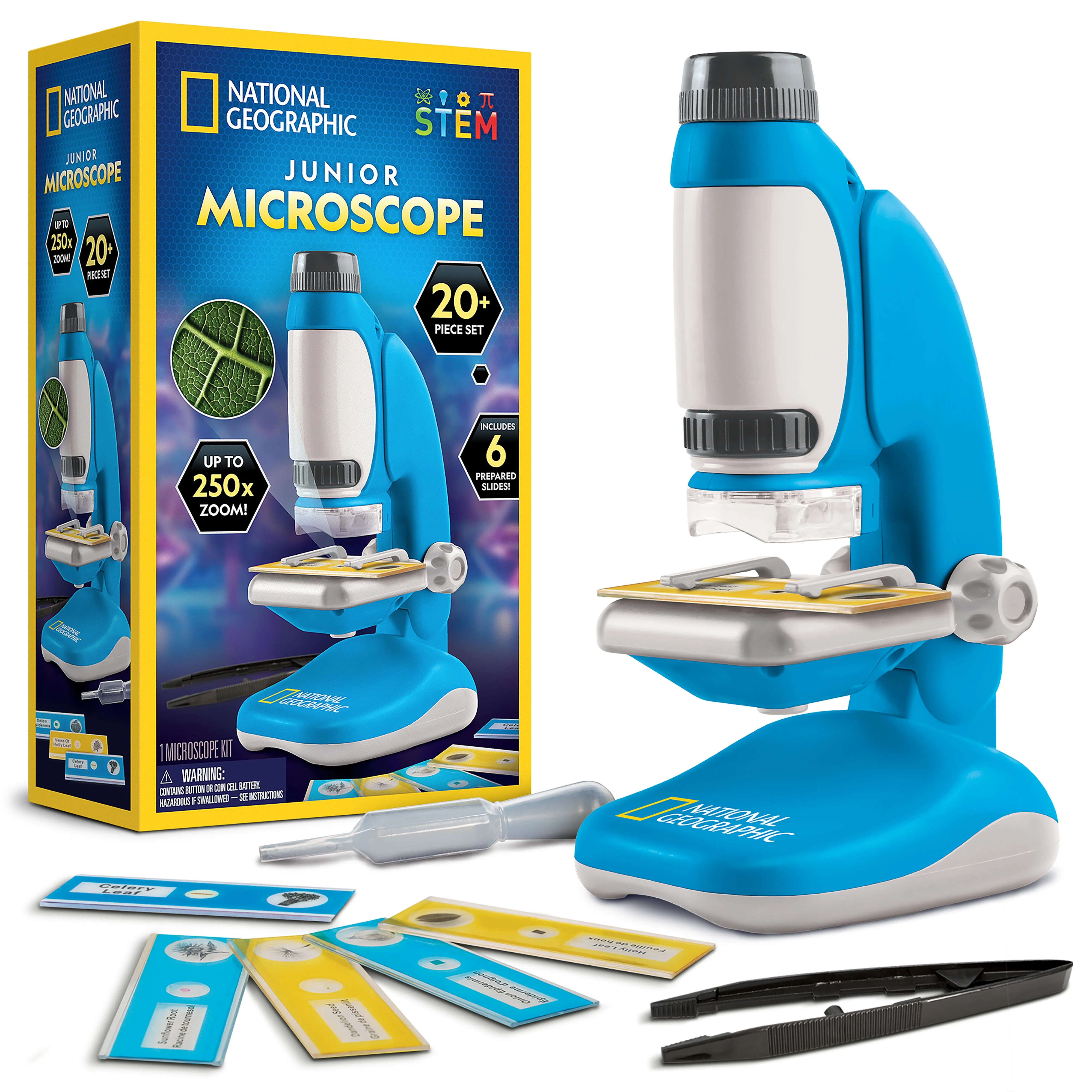 National Geographic Junior Microscope Science Kit with Up to 250x Magnification, Detachable Eyepi... | Walmart (US)