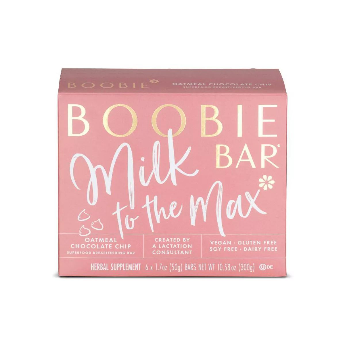 Boobie Bar Superfood Vegan Lactation Bar Oatmeal Chocolate Chip - 10.58oz/6ct | Target