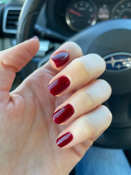 Omg of my favorite fall nail colors - OPI got the blues for red ❤️
.
Holiday nail color Christmas nail color dark red nail polish 

#LTKSeasonal #LTKunder50 #LTKbeauty