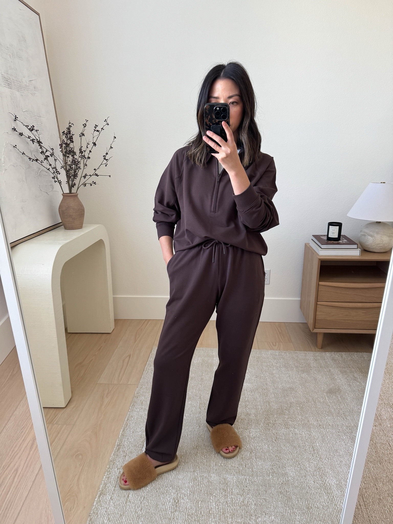 Splendid French Terry LYR Set in Brunette. Wearing the small top and xs bottoms. Roomy and so comfy! 

Fall outfits, winter outfits, loungewear, petite style 

#LTKHoliday #LTKSeasonal