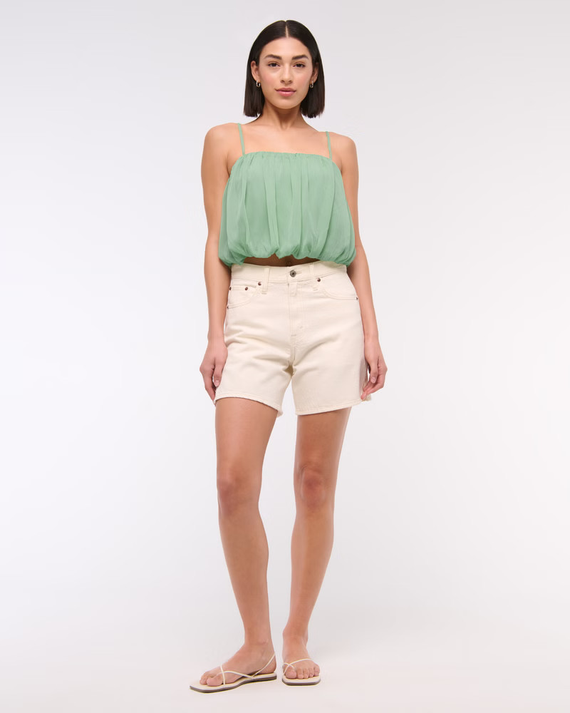 Sheer Bubble Hem Cami | Abercrombie & Fitch (US)