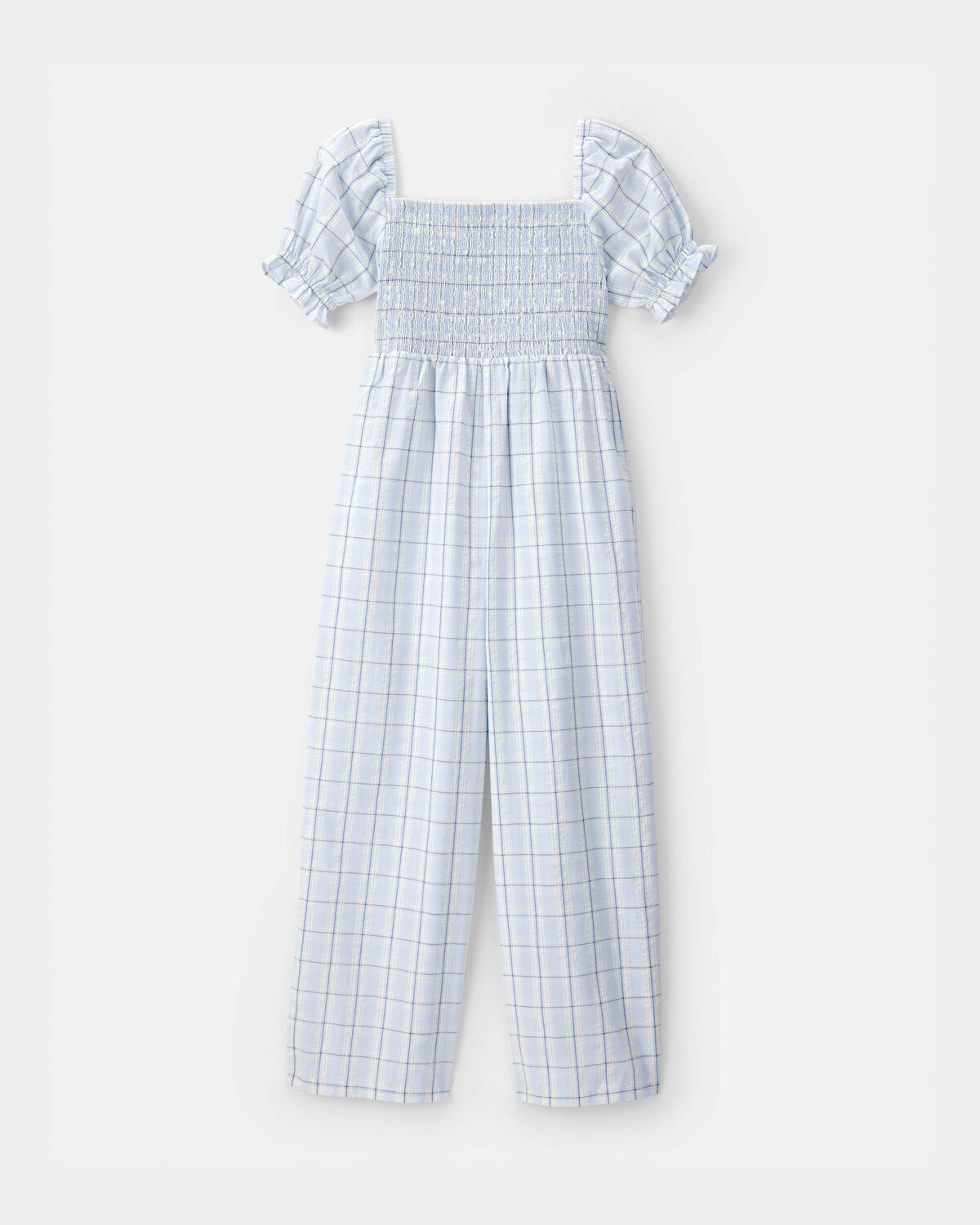 Girls Plaid Smocked Jumpsuit - Blue | Carter's Inc