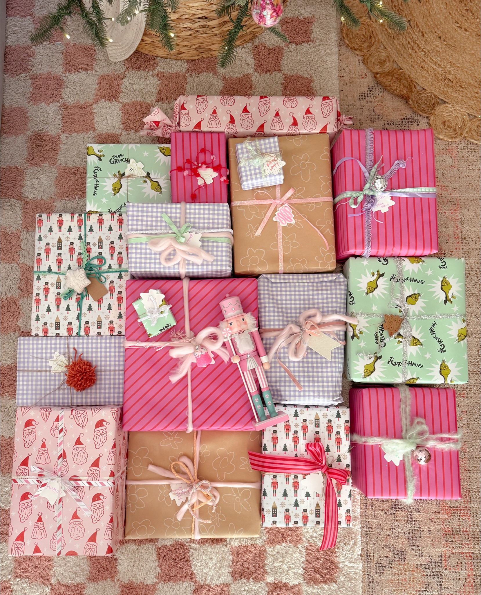 christmas | holiday gift wrapping ideas — 
wrapping paper, bows, yarn, ribbon, gift tags, pom poms, & more. 

pink christmas | colorful christmas 🎄🎀 

#LTKHoliday #LTKSeasonal #LTKSaleAlert