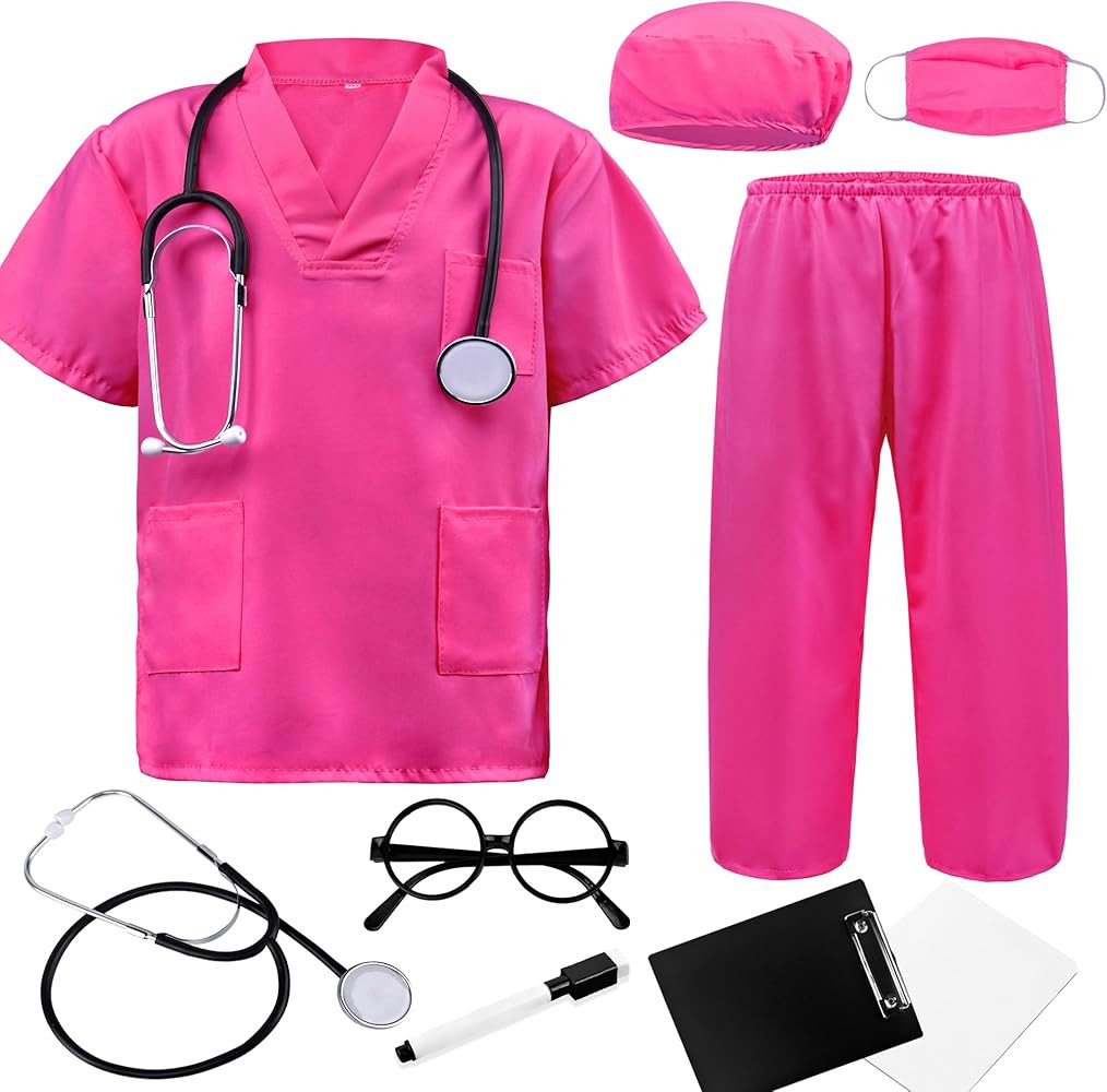 Doctor Scrubs Set,Doctor Kit for Kids,Doctor Costume With Pretend Play Playset for Kids 3-12Years | Amazon (US)