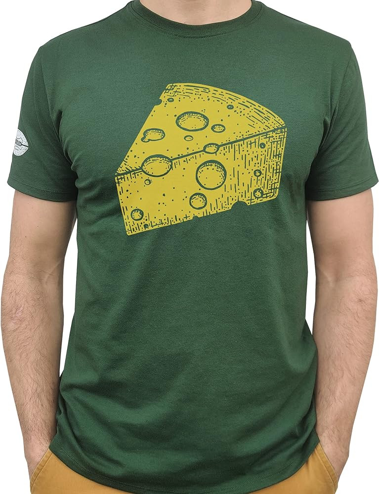 Green Bay Football Wisconsin Cheese T-Shirt, Hand-Drawn, Printed in USA | Amazon (US)