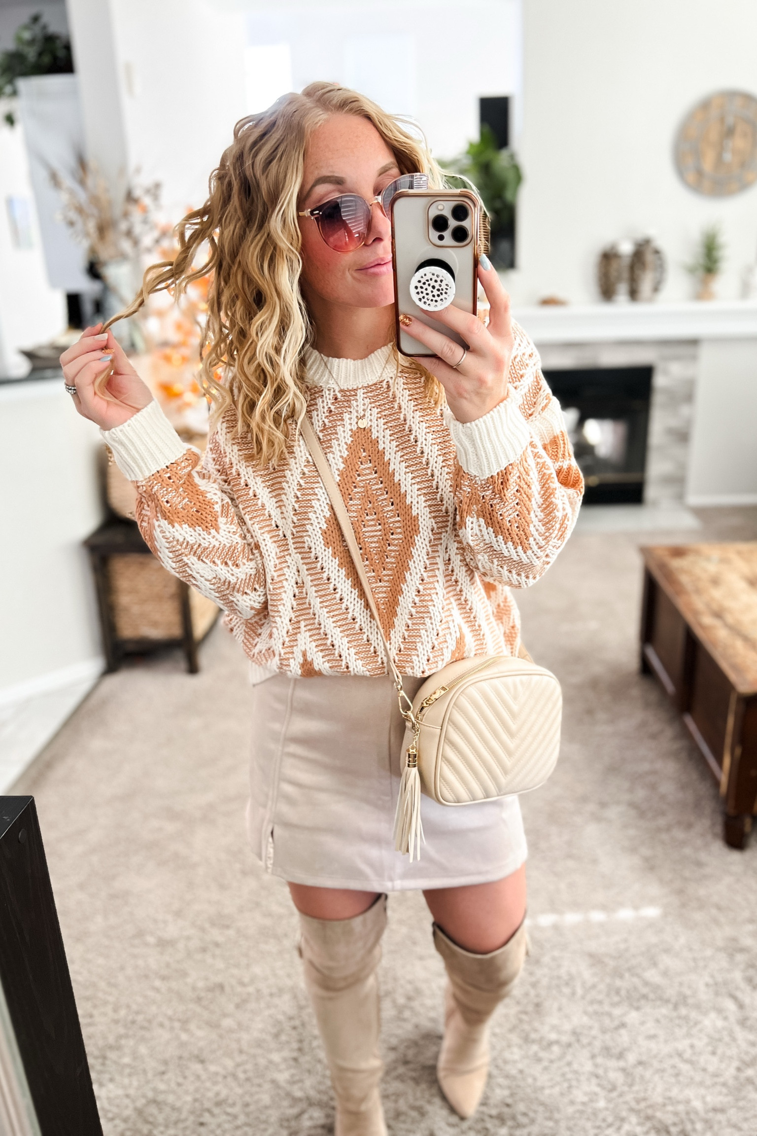 Brown and beige sweater paired with a mini skirt, beige crossbody bag, and knee high boots


//Fall outfits 2024, thanksgiving outfit,  Amazon fashion, fall fashion finds,Amazon fall fashion, petite fashion, casual mom outfit ideas, fall outfit amazon, amazon outfit ideas, casual outfit ideas, outfit inspo, casual fashion, amazon fall fashion,  casual outfit fall, cute casual outfit, outfit ideas fall, size 4-6, casual fall outfits, casual outfit ideas everyday, fall tops, fall shoes, fall bags #ltkfindsunder100 #ltksalealert #ltkseasonal

#LTKShoeCrush #LTKFindsUnder50 #LTKStyleTip