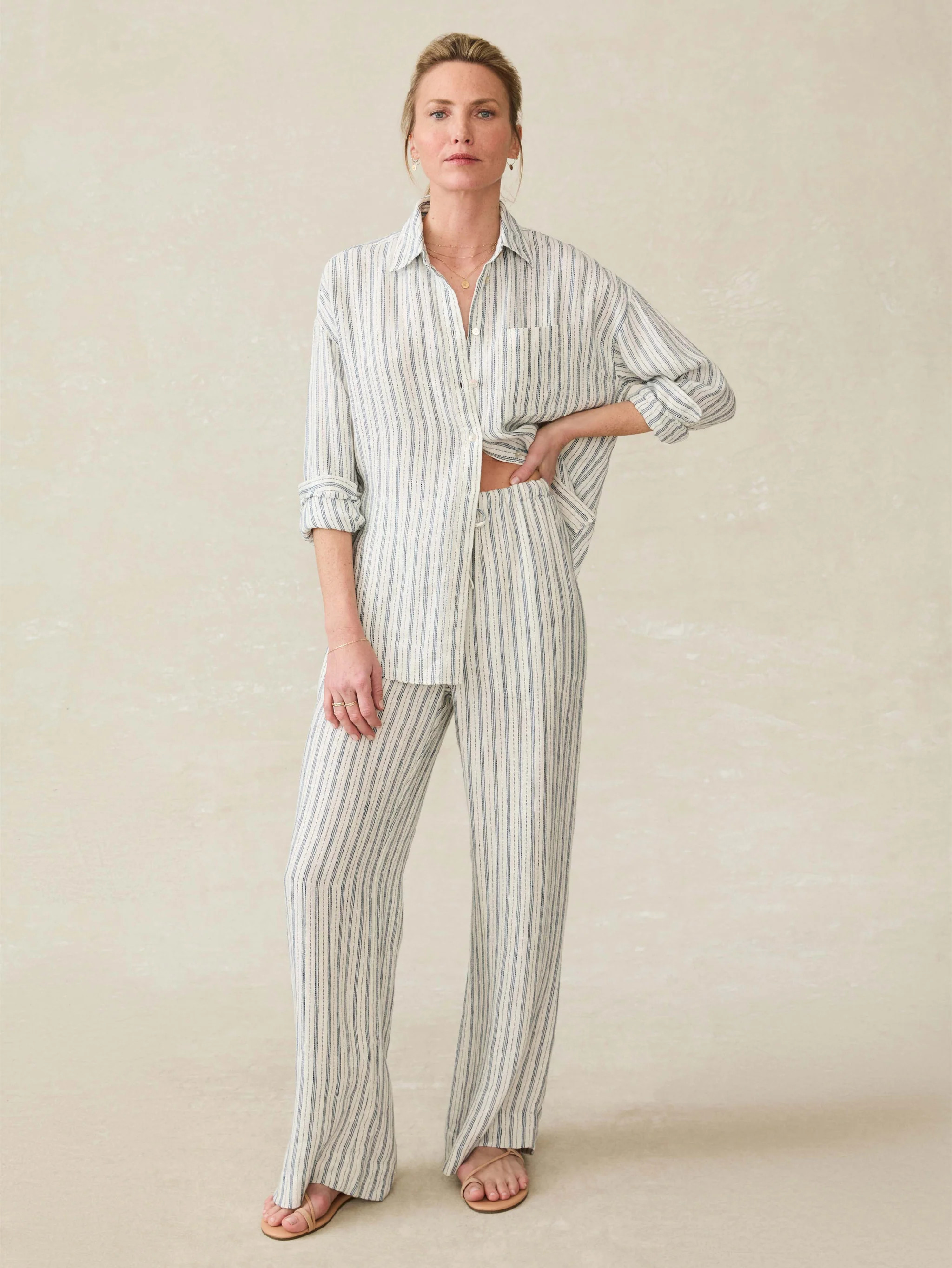 Laidback Linen Pant - Oceanside Stripe | Faherty