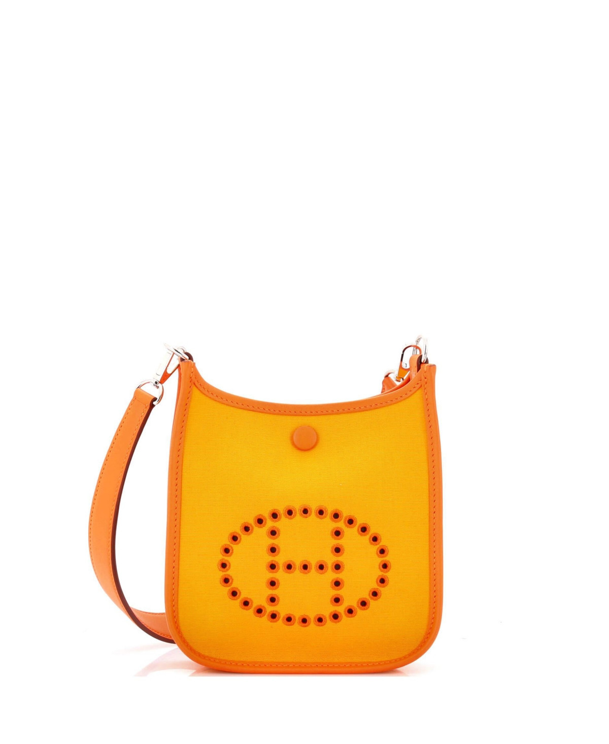 Pre-Owned HERMES Tpm Neo Evelyne Bag Toile and Leather - Orange | Macy's