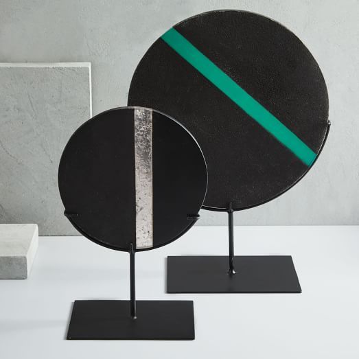 Banded Lava Rock Object on Stand | West Elm (US)