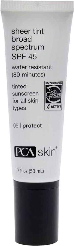 PCA SKIN Sheer Tint Broad Spectrum SPF 45 - Universally-Tinted Water-Resistant Hydrating Sunscree... | Amazon (US)