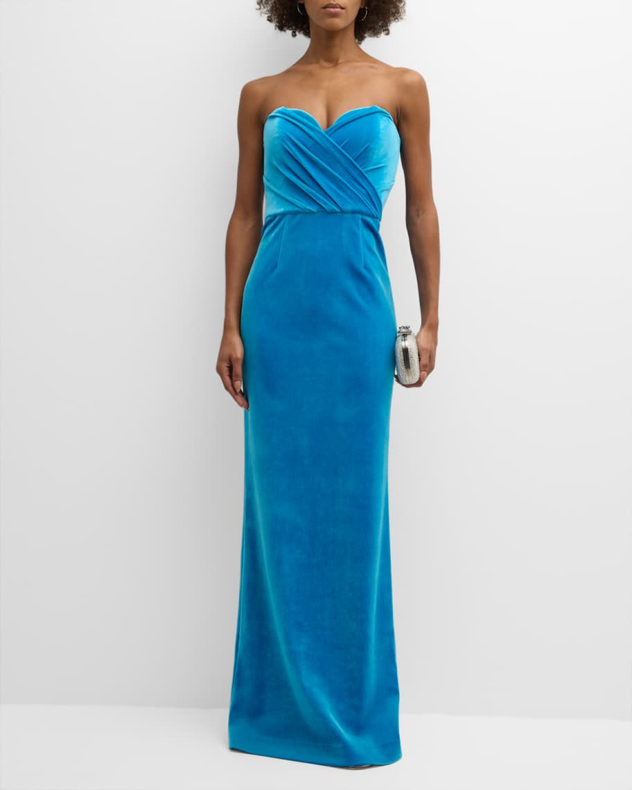 Bernadette Strapless Velvet Column Gown | Neiman Marcus