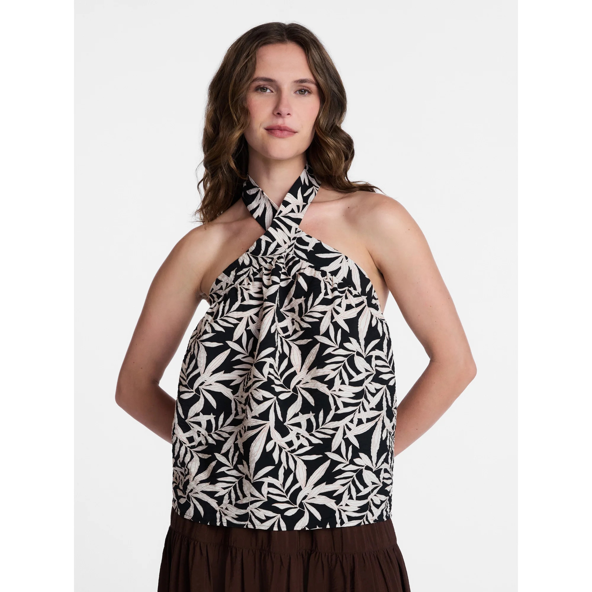 Time and Tru Women's Print Halter Top, Sizes XS-XXXL - Walmart.com | Walmart (US)