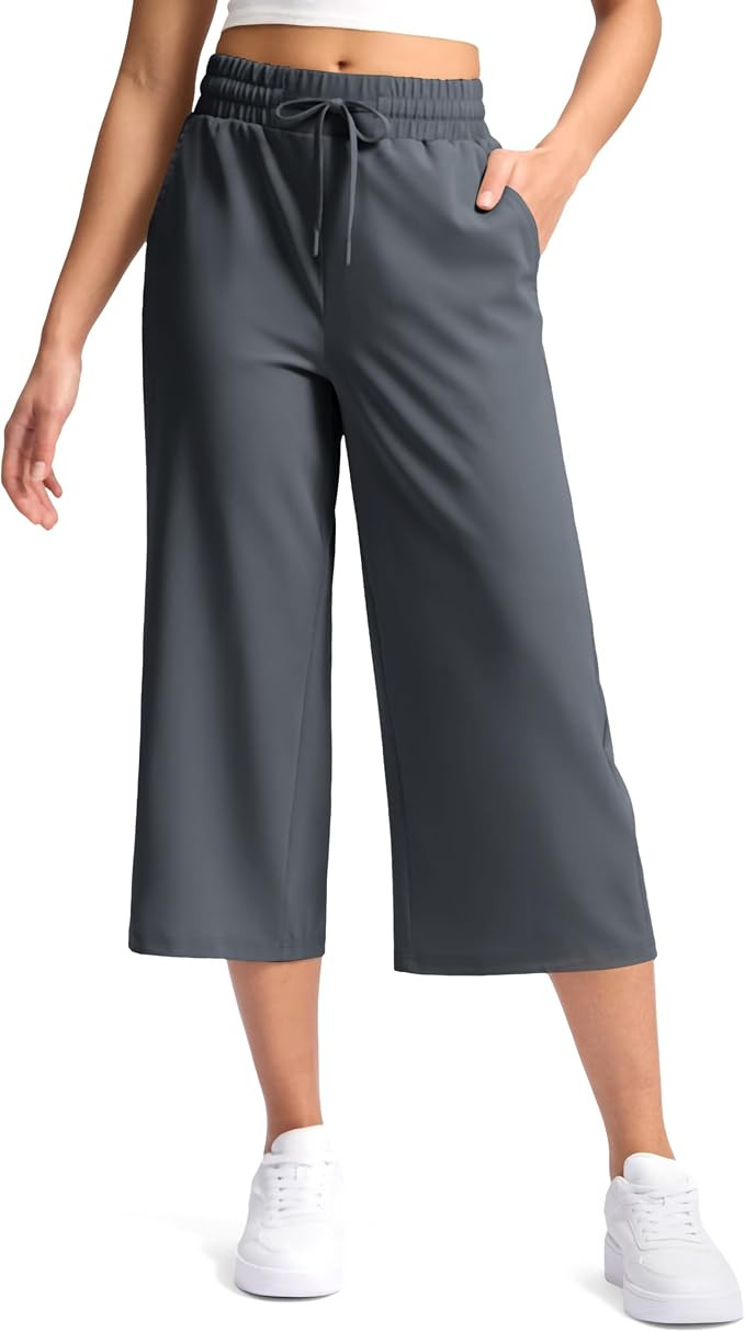Soothfeel Women's Capri Pants Loose High Waisted Wide Leg Lightweight Travel Hiking Pants for Wom... | Amazon (US)