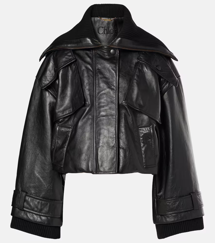 ChloÃ© Cropped leather bomber jacket | Mytheresa (US/CA)