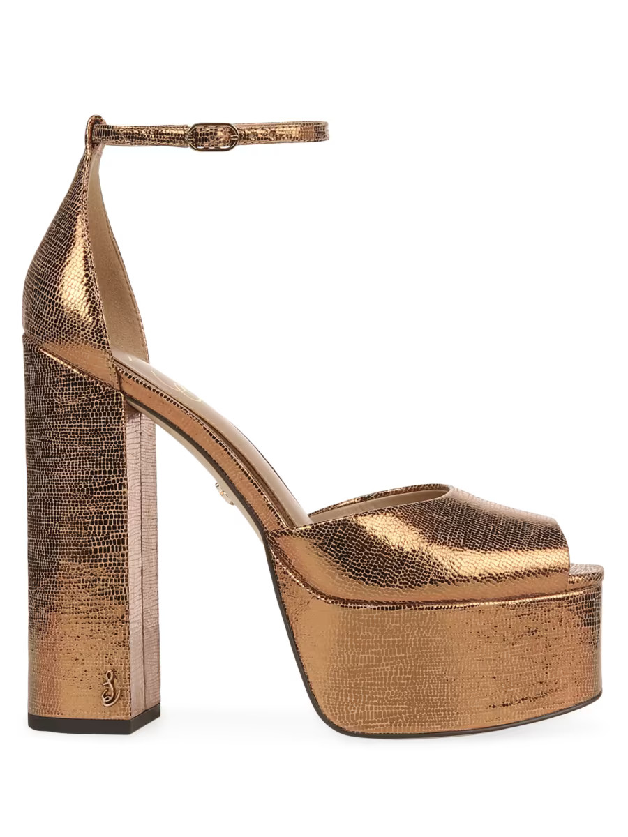 Kori 115MM Metallic Leather Platform Sandals | Saks Fifth Avenue