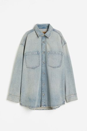 Feather Soft Denim Shirt - Dark denim blue - Ladies | H&M US | H&M (US + CA)