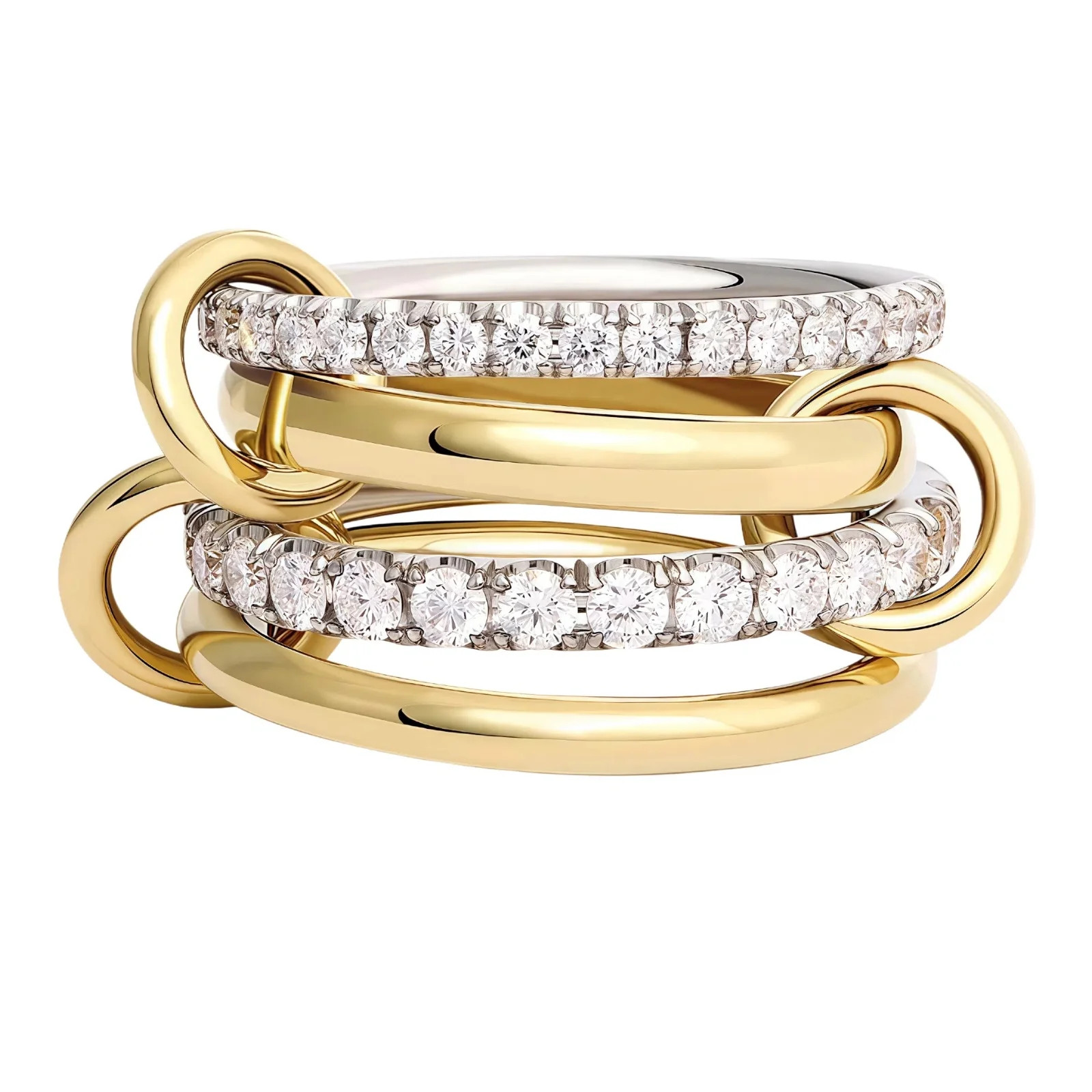 Midir&Etain Stackable Rings With Cubic Zirconia 18K White Gold Plated Jewelry For A Friend'S Elde... | Walmart (US)
