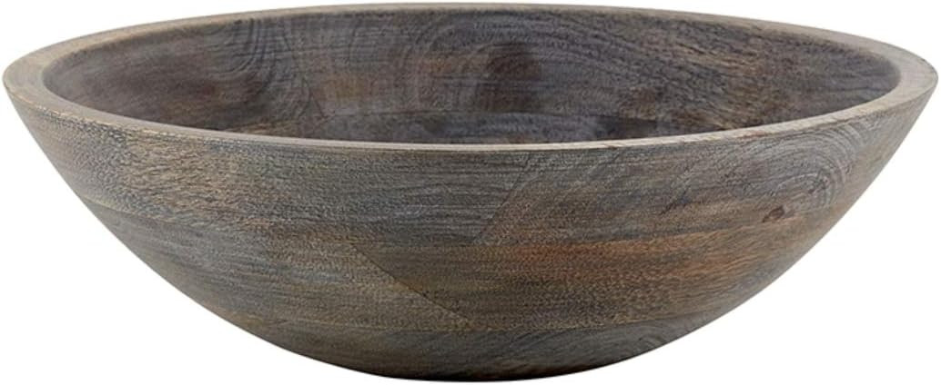 47th & Main Mango Wood Round Serving Bowl, Medium, Grey | Amazon (US)