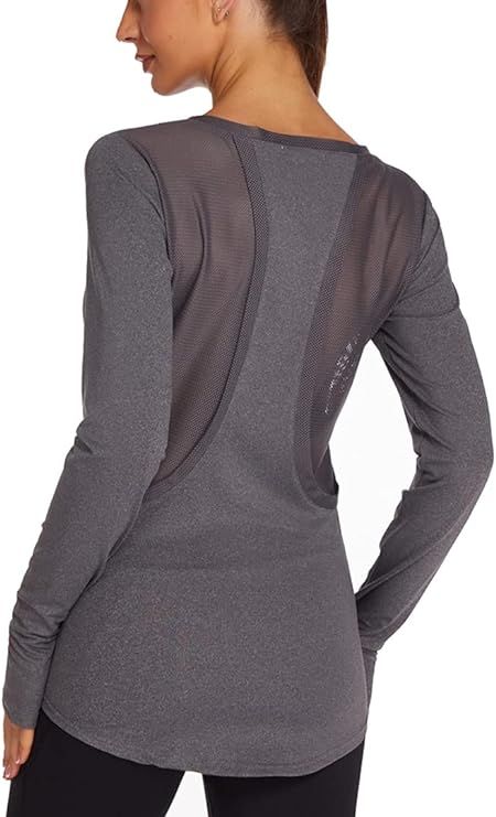 Pinspark Long Sleeve Workout Shirts for Women Mesh Yoga Tops Hiking Gym Shirts Dry Fit Breathable... | Amazon (US)