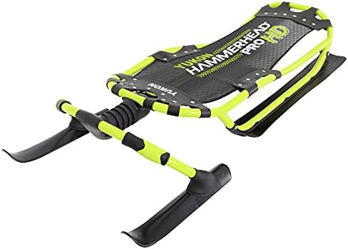 Yukon Hammerhead Pro HD Steerable Snow Sled with Aluminum Frame , Green ,51" x 22.5" | Amazon (US)