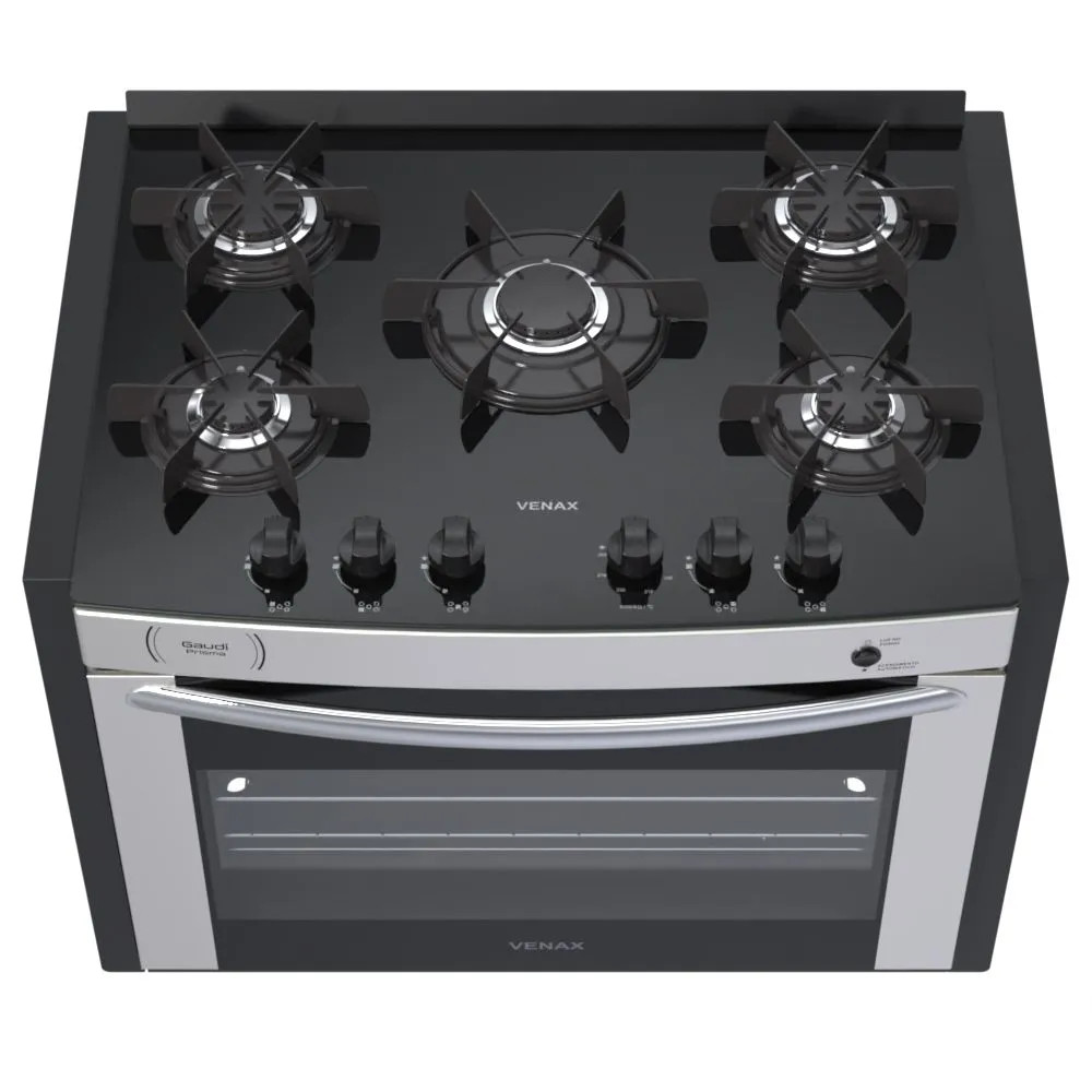FOGÃO DE EMBUTIR VENAX GAUDI PRISMA 5 BOCAS GAS INOX | Carrefour (BR)