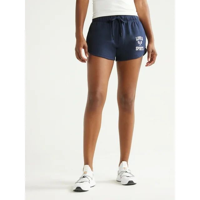 Love & Sports Women’s French Terry Cloth Graphic Shorts, 3.5” Inseam, Sizes XS-XXXL | Walmart (US)